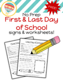 First & Last Day of School Questionnaire & Signs