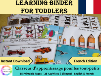 Preview of Bilingual Busy Book for Toddlers & Preschoolers (English-French)