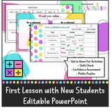 Engaging First Math Lesson with New Students - Editable Po