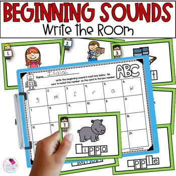 Preview of Beginning Letter Sounds Kindergarten Phonics Write the Room