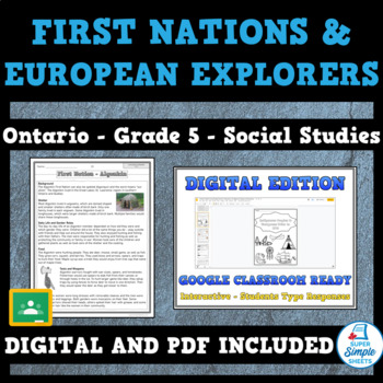 Preview of Ontario Grade 5 Social Studies - First Nations and European Contact - GOOGLE/PDF