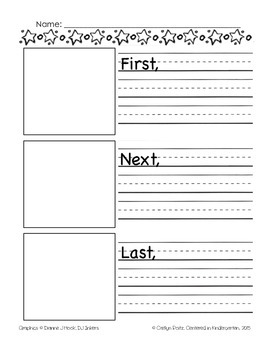 First, Next, Last Writing Page FREEBIE by Centered in Kindergarten