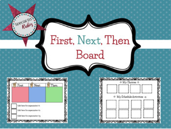Preview of First, Next, Then Board with Choice Board for Behavior Management (Editable)