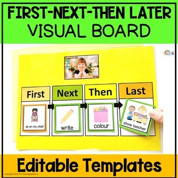 Preview of First Next Then Last Visual Support Schedule Editable Templates