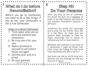 First Reconciliation Booklet: Steps to a Good Confession by 2nd Year