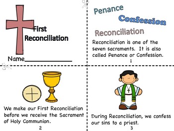 Preview of First Reconciliation Mini Book and Journal Pages