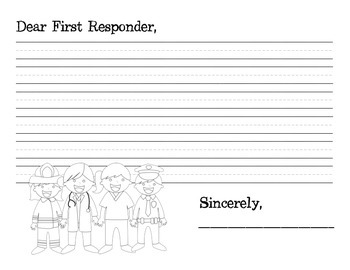 Preview of First Responder Thank You: 9/11 Extension Activity
