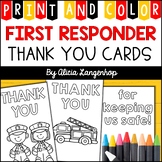 First Responder Thank You Cards - Print & Color