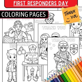 Preview of First  Responders Day coloring pages Thank You!!