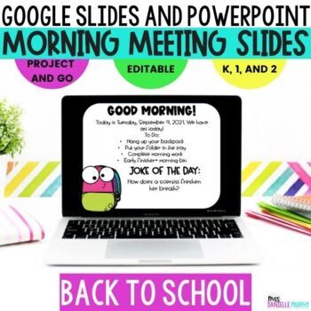 Preview of First Second Grade Morning Meeting Google Slides Back to School