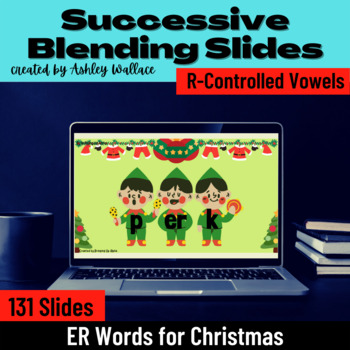 Preview of First Second Grade R-Controlled ER Successive Blending Google Slides Christmas