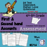 First & Second Hand Account Assessment for 4th Grade (CCSS