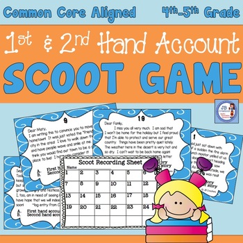 Preview of First & Second Hand Account Scoot Game for 4th-5th grade (CCSS aligned!)