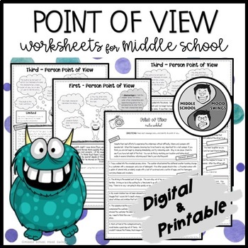 Preview of First, Second, & Third Person - Point of View Worksheets 
