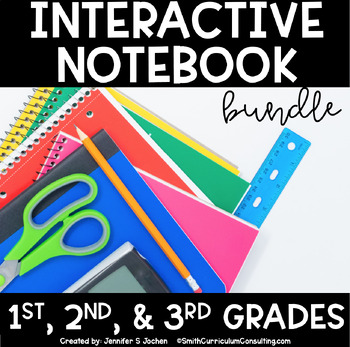 Preview of First, Second and Third Grade Math Interactive Notebook Bundle