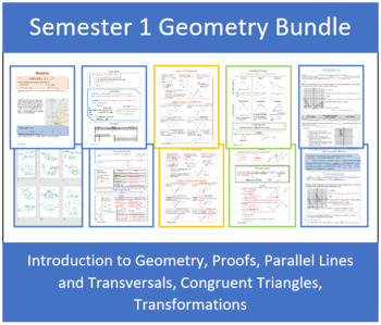 Preview of First Semester High School Geometry Bundle