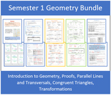 First Semester High School Geometry Bundle