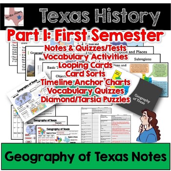 Preview of First Semester Texas History Mega Bundle