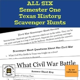 First Semester Texas History Scavenger Hunts | Unit Review