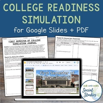 Preview of First Semester of College Simulation | College Readiness Activity