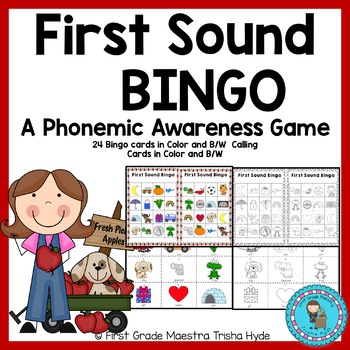 Preview of First Sound Fluency BINGO Phonemic Awareness Activity