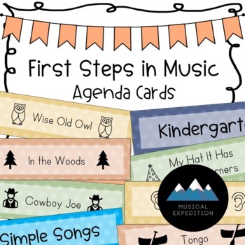 Preview of First Steps in Music Agenda Cards