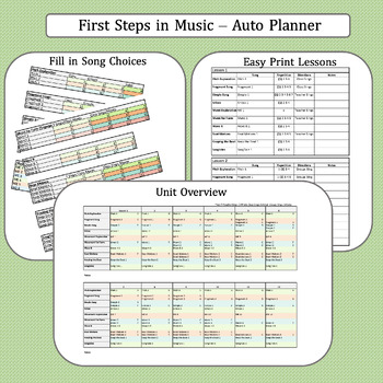 Preview of First Steps in Music - Automatic Unit Lesson Planner