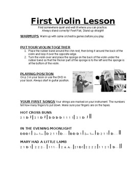 Preview of First String Lesson Handout