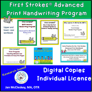 Preview of First Strokes Advanced Print Handwriting - Individual License