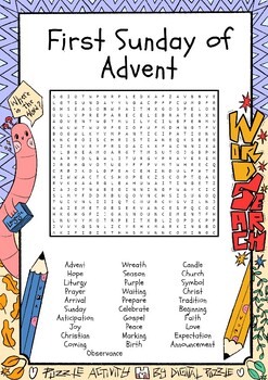 First Sunday of Advent No Prep Word Search Puzzles Worksheets Activity