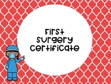 First Surgery Certificate