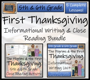 Preview of First Thanksgiving Close Reading & Informational Writing Bundle 5th & 6th Grade