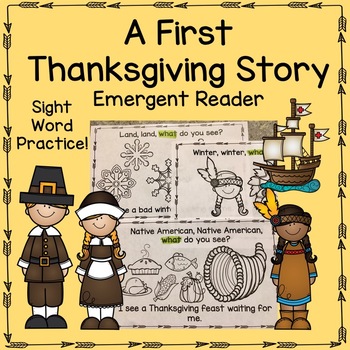 Preview of First Thanksgiving Story Emergent Reader