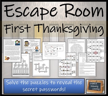Preview of First Thanksgiving Escape Room Activity