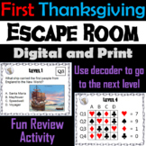 First Thanksgiving Activity Escape Room