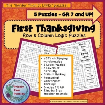 Preview of Thanksgiving Logic Puzzle