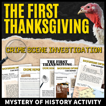 Preview of First Thanksgiving Plymouth Mayflower Wampanoag Activity CSI Mystery of History