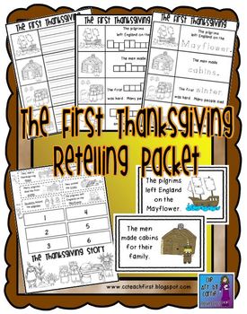 Preview of First Thanksgiving Story Retelling Packet