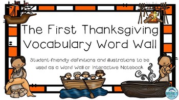 Preview of First Thanksgiving Vocabulary Word Wall