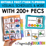 First Then Board & Visual Schedule Flip Books (EDITABLE) for Special Education