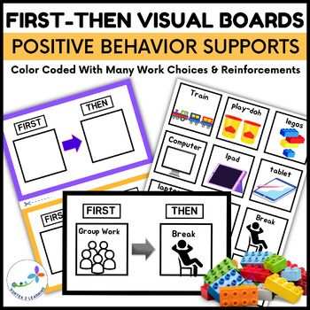 Preview of Free First-Then Visual Boards With Picture Cards