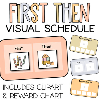 Preview of First Then Visual Schedule | Neutral Colors