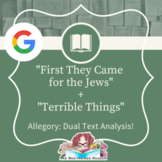 First They Came For The Jews + Terrible Things dual text analysis, Holocaust