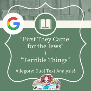 Preview of First They Came For The Jews + Terrible Things dual text analysis, Holocaust