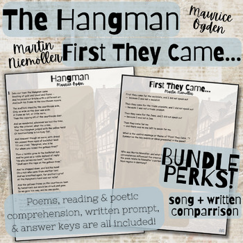 Preview of First They Came & The Hangman | Poetry Comparison Analysis | ELA Resource