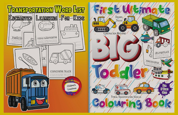 Preview of First Ultimate Big Toddler Colouring Book For 3 Years Olds Diggers, Trucks...