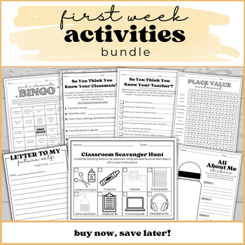 Preview of Back to School | First Week Activities Bundle