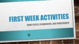 First Week Activities for Middle and High School