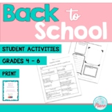 Back to School - 1st week activities