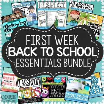 First Week Back To School Classroom Essentials Bundle